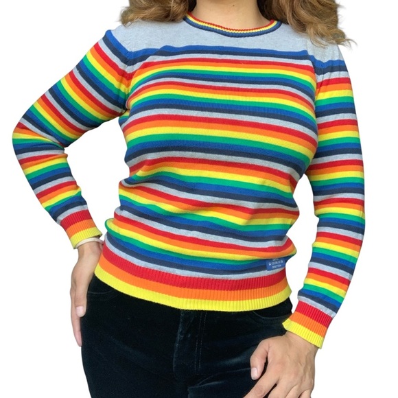 United Colors Of Benetton Multicolor Striped Crewneck Sweater - Picture 2 of 9